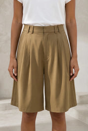 Short brun ample à plis | Lounelle Paris