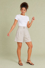 Short taille haute coupe ample | Vue en mouvement | Lounelle Paris