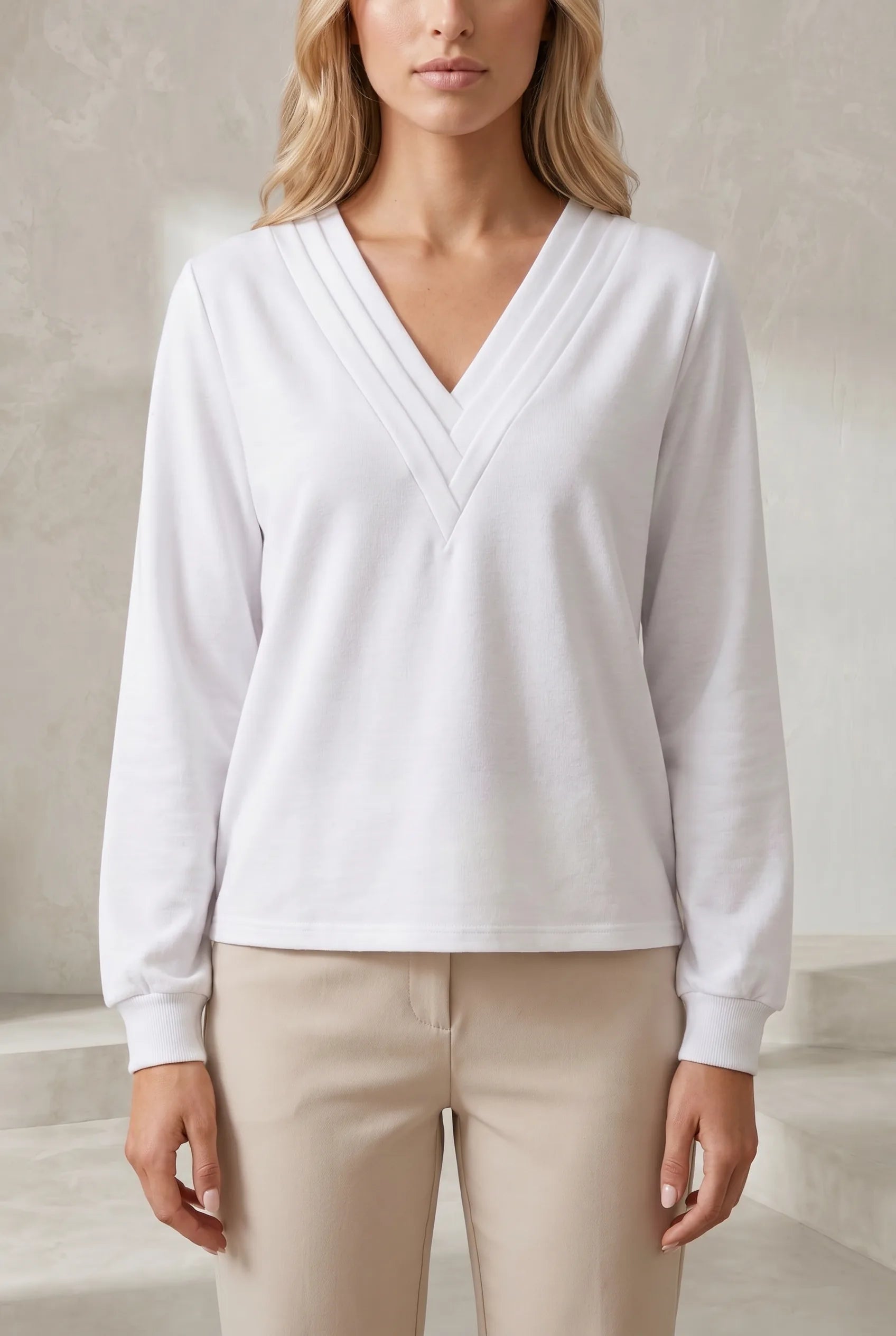 Sweat ample col V croisé | Lounelle Paris