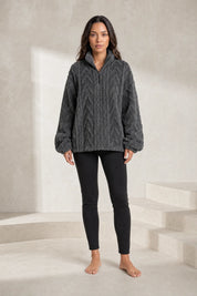 Sweat pelucheux col montant zippé | Lounelle Paris