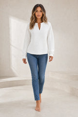 Sweat texturé col en V