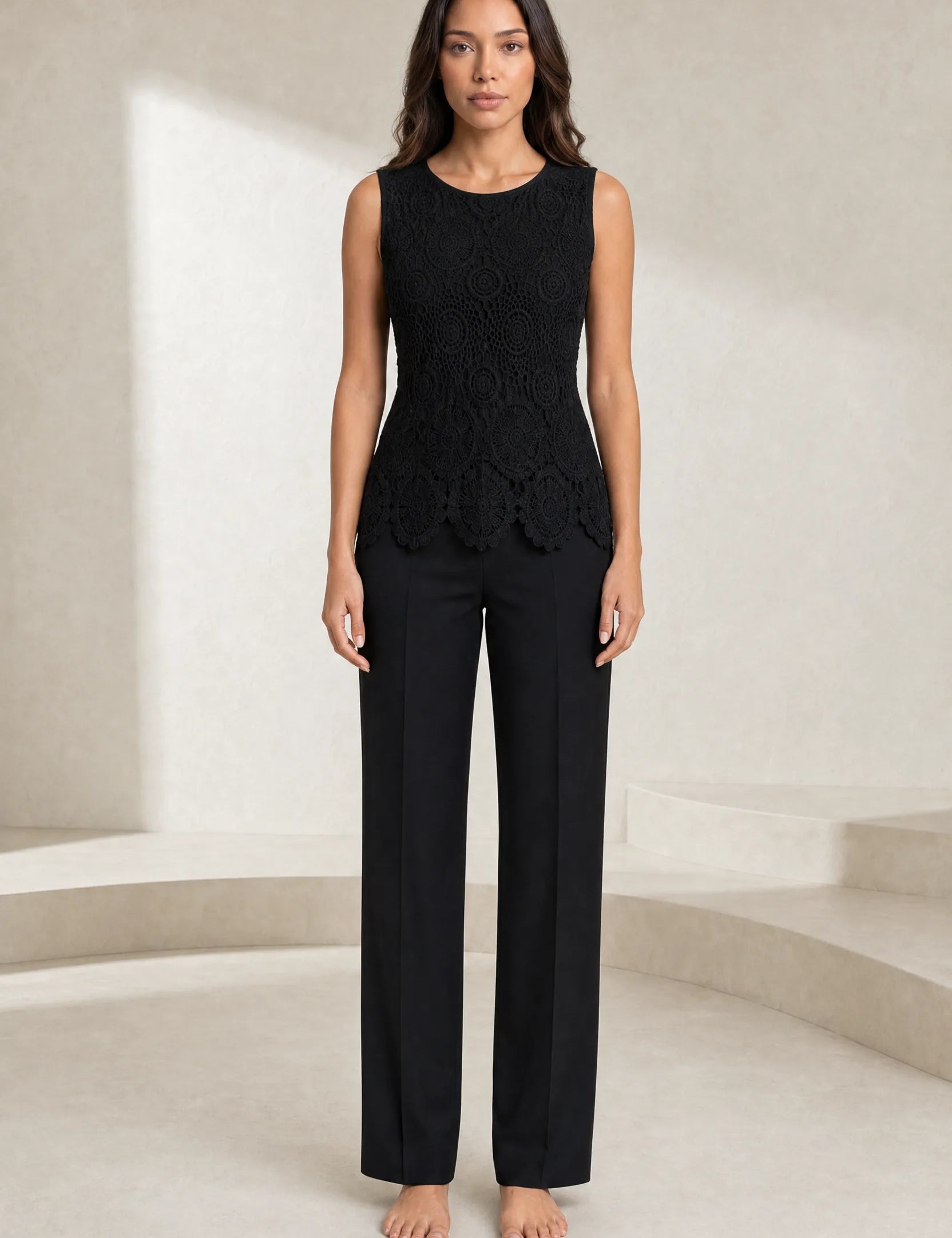 Top en dentelle bretelles larges | Lounelle Paris