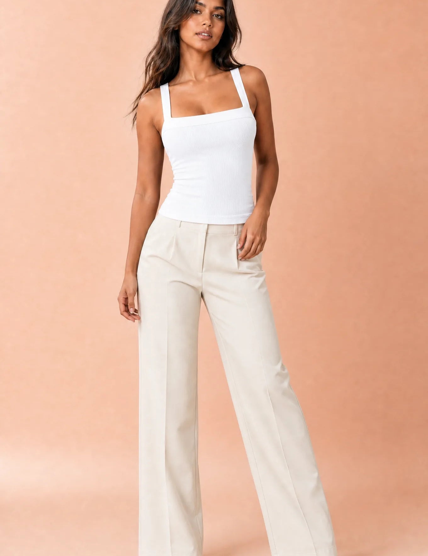 Top encolure carrée dos croisé | Variante Blanc | Lounelle Paris