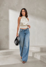 Top ivoire dos nu satiné | Lounelle Paris