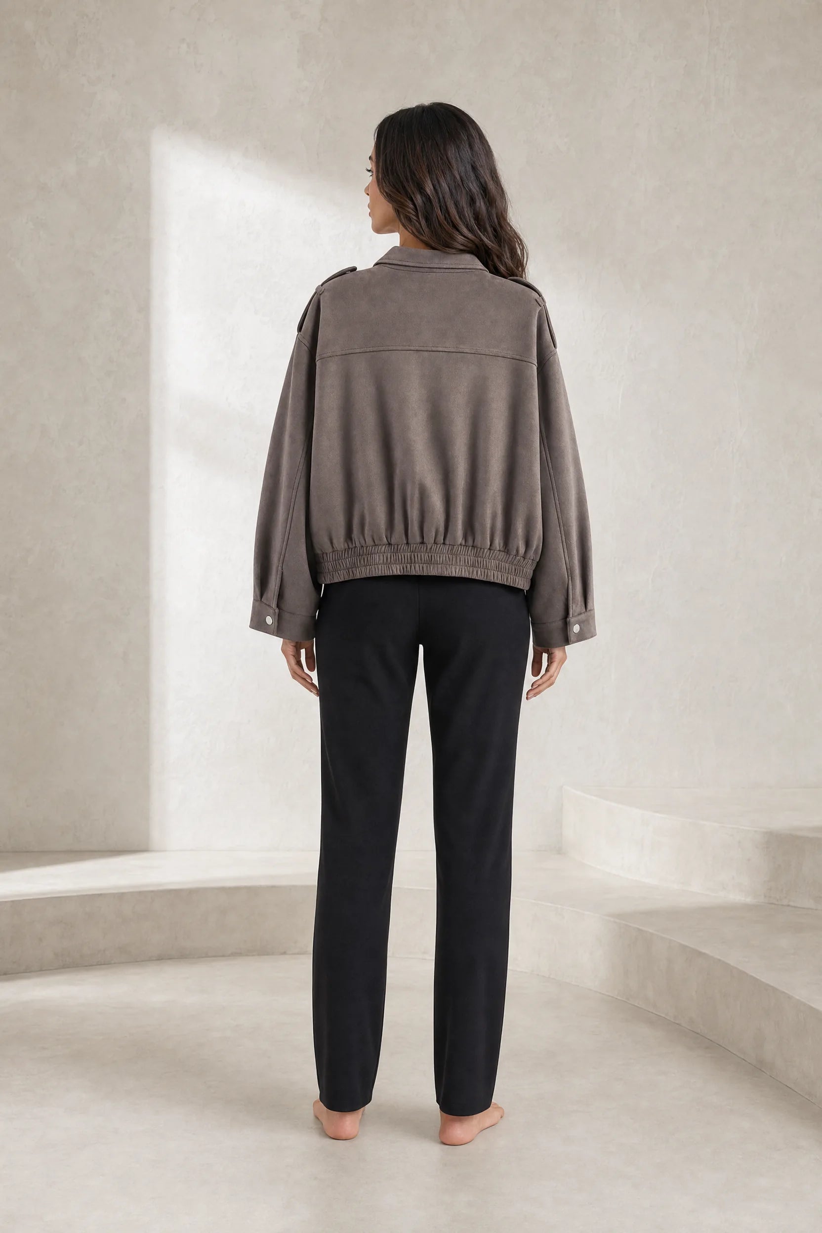 Veste ample effet suédine | Lounelle Paris
