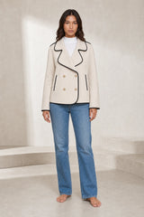Veste beige à double boutonnage