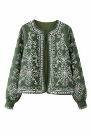 Veste matelassée verte imprimée | Lounelle Paris